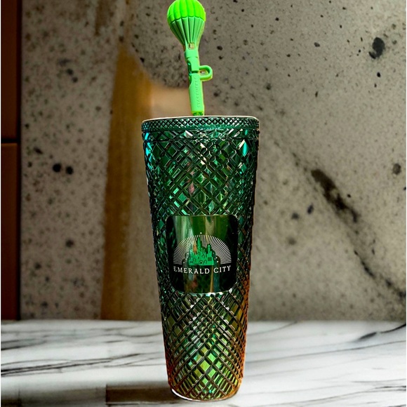 Starbucks NWT Wicked Emerald City Limited Edition Green Gemstone Cup & Keychain - Picture 7 of 15